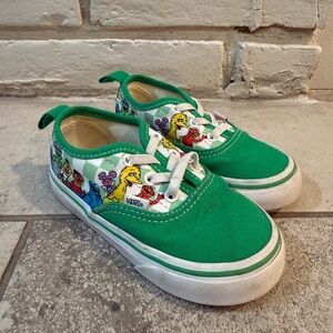 Vans Green Cartoon Character Kids Sneakers